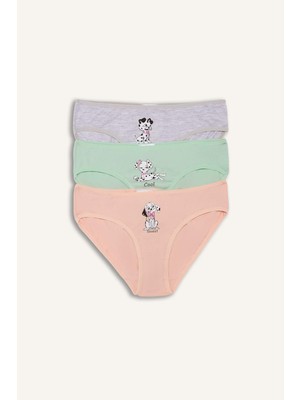 DeFacto Desenli Penye 3'lü Slip Külot Kız Çocuk H5945A826SM