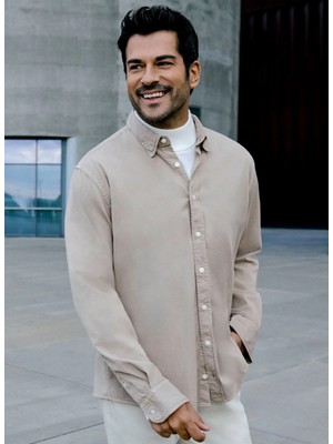 Altınyıldız Classics Ekru Erkek Düğmeli Comfort Fit Gömlek ACE020261370_EKR