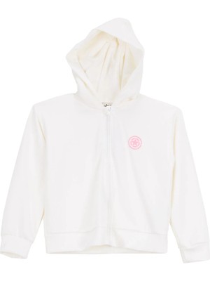 Jeep Kapüşon Yaka Kırık Beyaz Kız Çocuk Sweatmont J6SG-SWT7631