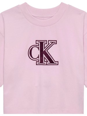 Calvin Klein Baskılı Açık Pembe Kız Çocuk T-Shirt IG0IG03062TN9