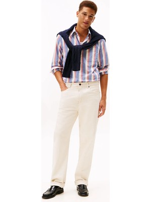 Tommy Hilfiger Mavi Erkek Çizgili Gömlek MW0MW416950A4_HERITAGE Oxford Icon