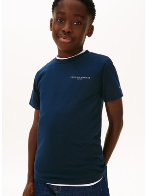 Tommy Hilfiger Baskılı Lacivert Erkek Çocuk T-Shirt KS0KS00661C1G