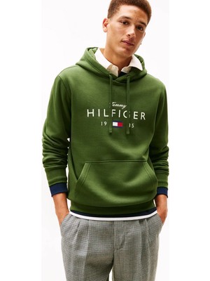 Tommy Hilfiger Yeşil Erkek Logo Baskılı Sweatshirt MW0MW41427L01_BRAND Love Bıg Hılfıg