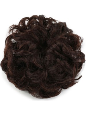 Yoğun Lı Lastikli Topuz Toka / Koyu Kahve