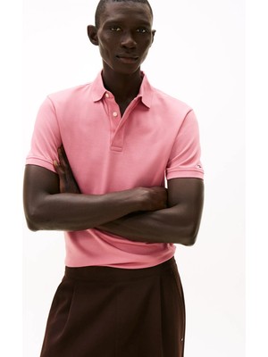 Tommy Hilfiger Pembe Erkek Polo T-Shirt MW0MW41513THS_HIDDEN Placket Reg Po