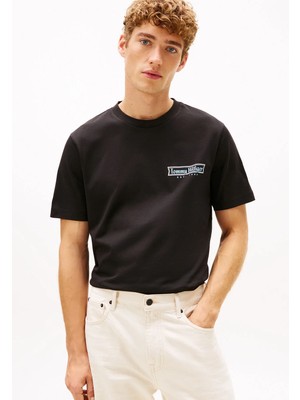 Tommy Hilfiger Siyah Erkek T-Shirt MW0MW41465BDS_COAST Photo Prınt Tee