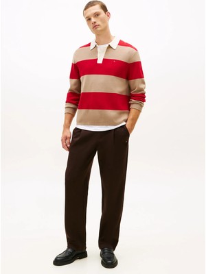 Tommy Hilfiger Bej Erkek Kazak MW0MW416510AB_FULL Mılano Ls Polo