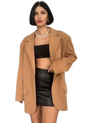 Negok Oversize Ceket - Taba