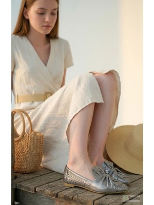 Mammamia Kadın Bağcıksız Hakiki Deri Şık Klasik Günlük  Babet/ayakkabı M27YA/265