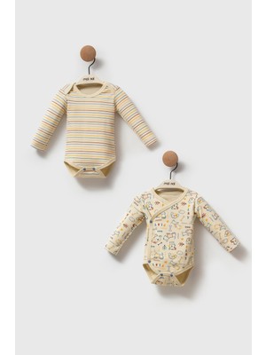 Moi Noi "dog" Koleksiyonu Ikili Uzun Kol Body Seti - Bej & Çok Renkli