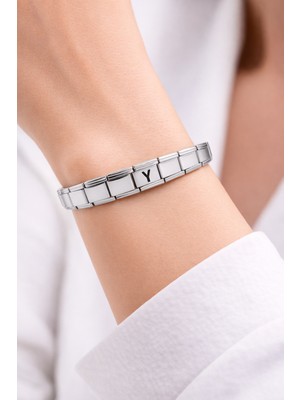 Paxteks Kişiye Özel Y Harfli Çelik Bileklik – Paslanmaz Çelik Bileklik, Zarif Minimal Harf Bileklik