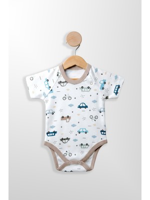 Kidyra %100 Pamuk Gri Biye Detaylı Reglan Kol Bebek Body