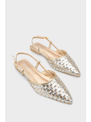 Capone Outfitters Kay Sivri Burunlu Örgü Arkası Bantlı Kadın Babet