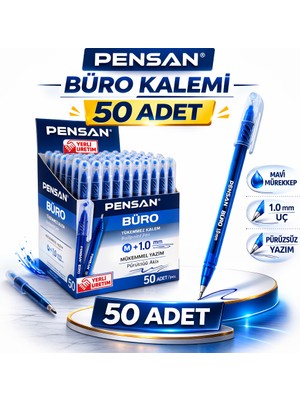 Paxteks Pensan Büro Tükenmez Kalem 1.0 mm Mavi 50 Adet