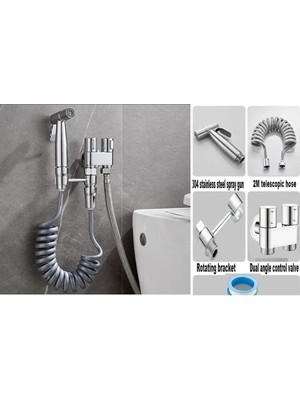 OEM Banyo Bide Basınçlı Püskürtücü Taharet Musluğu Klozet Hortumu Krom Renk Ithal 7 Yıl Garantili