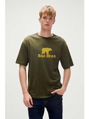 Bad Bear Muscle Haki Erkek Baskılı Tişört