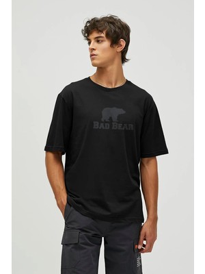 Bad Bear Muscle Mat Siyah Erkek Baskılı Tişört