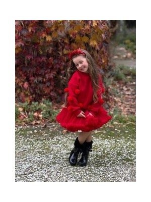 Lolipop Kids Store Kız Çocuk Ponponlu Sweatshirt Tütü Etek Takım