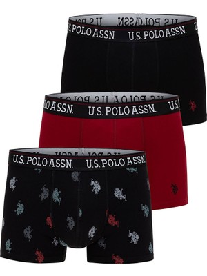 Erkek Renkli Desenli Pamuklu 3'lü Paket Boxer 80528