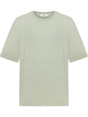 Pamuk Oversıze Bisiklet Yaka T-Shırt