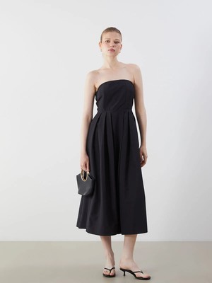 Lc Waikiki Yeni Sezon Straplez Yaka Poplin Elbise