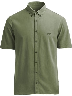 Bad Bear Plant Soluk Yeşil Kısa Kollu Erkek Gömlek
