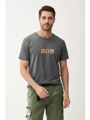 Bad Bear Rose Asfalt Erkek Baskılı Tişört