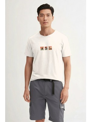 Bad Bear Rose Beyaz Erkek Baskılı Tişört