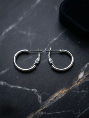 Meneva Aksesuar Minimalist Küçük Boy Gümüş Silver Renk Pirinç Halka Küpe