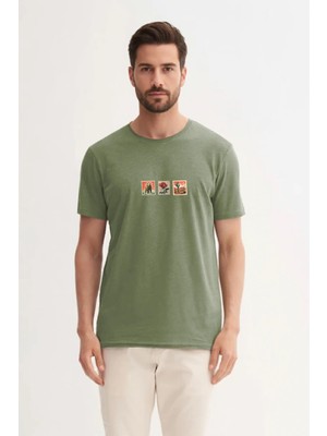 Bad Bear Rose Soluk Yeşil Erkek Baskılı Tişört
