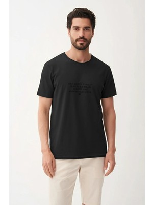 Bad Bear Bad Day Siyah Erkek Baskılı Tişört