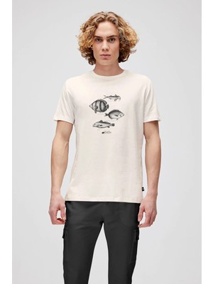 Bad Bear Drawıng Fish Beyaz Erkek Baskılı Tişört