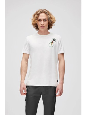 Bad Bear Nature Band Beyaz Erkek Baskılı Tişört