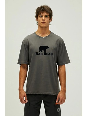 Bad Bear Muscle Antrasit Erkek Baskılı Tişört