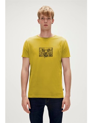 Bad Bear Wall Bear Sarı Erkek Baskılı Tişört