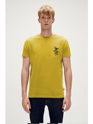 Bad Bear Fish Dream Sarı Erkek Baskılı Tişört