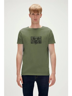 Bad Bear Wall Bear Soluk Yeşil Erkek Baskılı Tişört