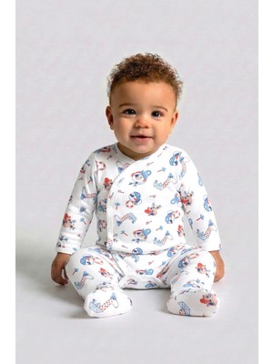 Kidyra %100 Pamuk Kruvaze Yaka Patikli Çıtçıtlı Bebek Body