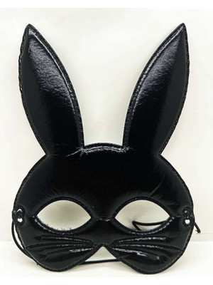 Azrlya Siyah Renk Kumaş Malzemeden Imal Eva Tavşan Maskesi 19X15 cm