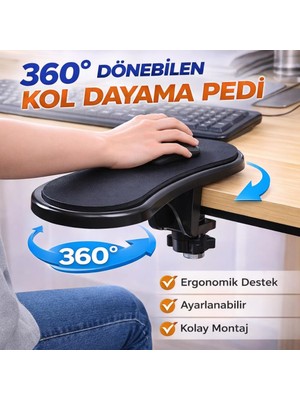 Coofbe Masa Koltuk Için Kol Dayama Pedi Ayarlanabilir Dönebilen Bilgisayar Kol Dayanağı Kol Dayama Pedi