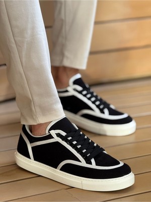 Marmara Qumasch CH2505 - Keten Erkek Ayakkabı Siyah - Beyaz