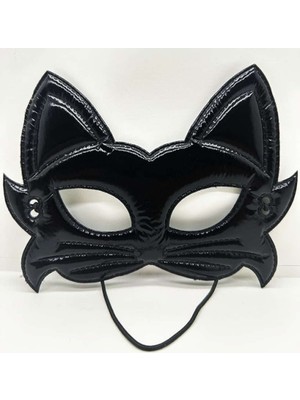 Azrlya Siyah Renk Kumaş Malzemeden Imal Eva Kedi Maskesi 19X15 cm