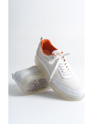 Marmara Qumasch CH181 - Rrt Ipekyol  Erkek Ayakkabı Beyaz - Turuncu