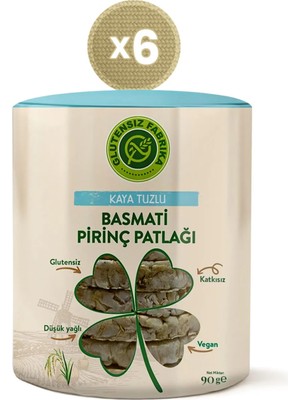 Kaya Tuzu Basmati Pirinç Patlağı 90G x 6 Paket (Glütensiz & Vegan)