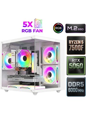 Xaser Sage X80 Ryzen 5 7500F Ddr5 32GB Ram 1tb M.2 Nvme SSD 8gb RTX5060 Oyuncu Tavsiye Sistem