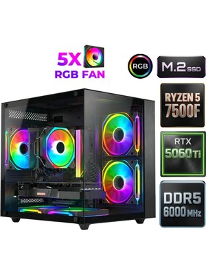 Xaser Sage X110 Ryzen 5 7500F Ddr5 32GB Ram 1tb M.2 Nvme SSD 16GB RTX5060TI Oyuncu Tavsiye Sistem