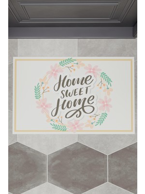 Charmbi Home Sweet Home-Dekoratif Çok Amaçlı Iç ve Dış Kapı Paspası