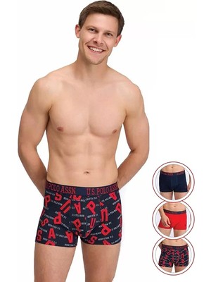 Erkek Renkli Desenli Pamuklu 3'lü Paket Boxer 80582