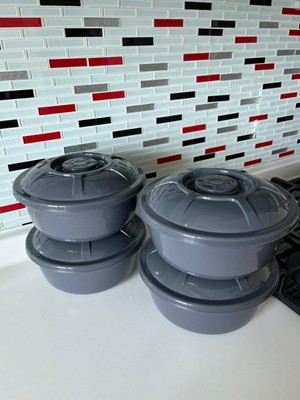 Zemihra Plastik 4'lü Kapaklı Hamur Leğeni Badya Un Kutusu Kabı 1.7 Litre 4 Adet Hamur Leğeni