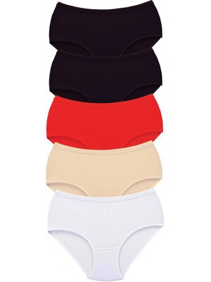 Marsilyan 5 Adet Tutku Kadın Yüksek Bel Bato Kalın Lastik Külot S13